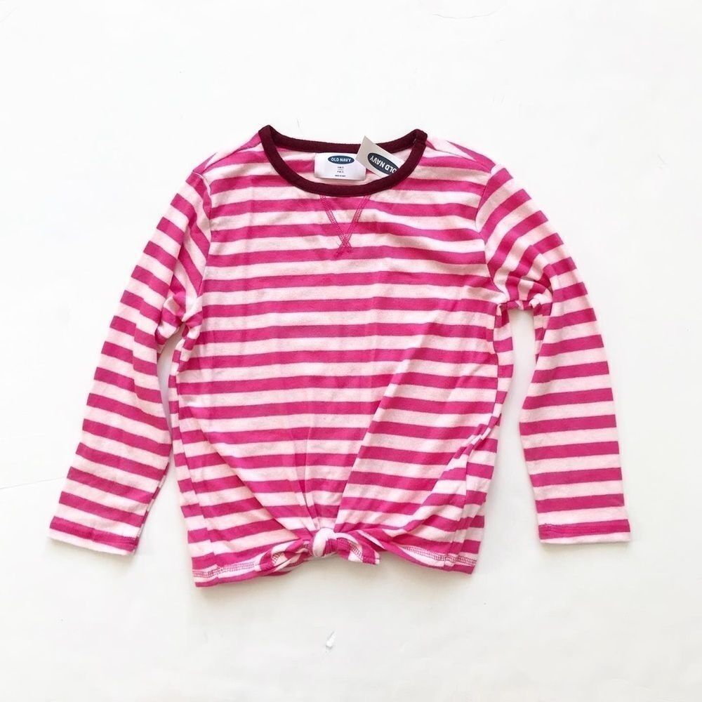 Old Navy NWT pink plush front tie top S(6/7)